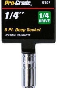 Pro Grade Standard 1/4" Drive 6 Point Deep Well Socket