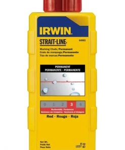 Irwin Strait-Line Permanent Red Marking Chalk, 8 Oz.