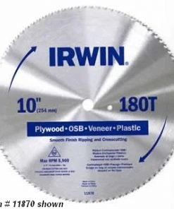 Irwin Tools Steel 10" Plywood Circular Saw Blade