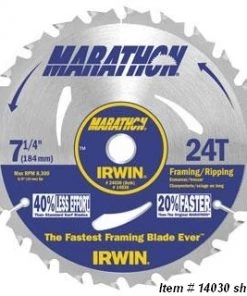 Irwin 7-1/4" 24 Tooth Corded Portable Saw Blade
