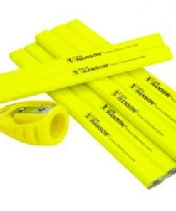 CH Hanson Carpenter Pencils with Sharpener, 10-Pack