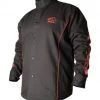 Black Stallion BSX® Contoured FR Cotton Welding Jacket, Black with Red Flames -Tools Sales 15990655