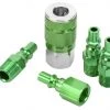 ColorConnex Coupler & Plug Kit (5 Piece), ARO Type B, 1/4 in. NPT, Green 2 ColorConnex Coupler & Plug Kit (5 Piece), ARO Type B, 1/4 in. NPT, Green -Tools Sales 17650236
