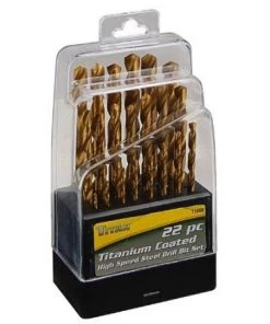 Titan 22-Piece Titanium-coated Steel Drill Bit Set