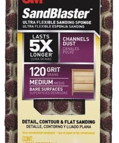 3M SandBlaster Ultra Flexible Medium Sanding Sponge, 4-1/2″ x 2-1/2″ x 1″ 9 3M SandBlaster Ultra Flexible Medium Sanding Sponge, 4-1/2″ x 2-1/2″ x 1″ -Tools Sales 3790987 120 1