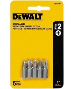 DeWalt #2 Drywall Bit Tip 5 Pack
