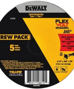 DeWalt 4 1/2" X .045" X 7/8" T1 Flexvolt Cutting Wheel 5 pk.