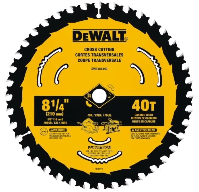 DeWalt DWA181424 8 1/4 Inch Circular Saw Blade 3 DeWalt DWA181424 8 1/4 Inch Circular Saw Blade