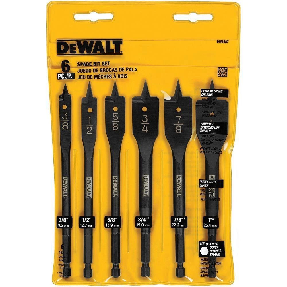 DeWalt 6 pc. Heavy Duty Spade Bit Set 2 DeWalt 6 pc. Heavy Duty Spade Bit Set