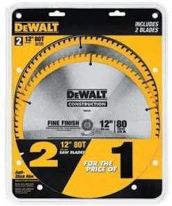 DeWalt 12" 80T Circular Saw Blade, 2 Pack