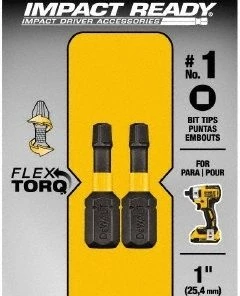 DeWalt 1 in Flextorq Screwdriving Bit SQ1 Tip 2 Pack