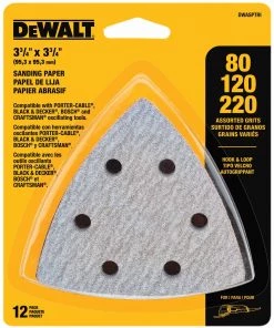DeWalt Hook and Loop Triangle Sandpaper Assorted 12 Pack