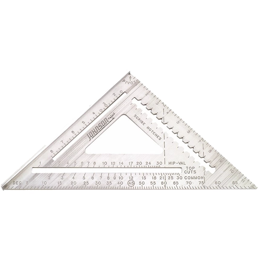 Johnson Level 12" Aluminum Rafter Angle Square w/Manual 3 Johnson Level 12" Aluminum Rafter Angle Square w/Manual