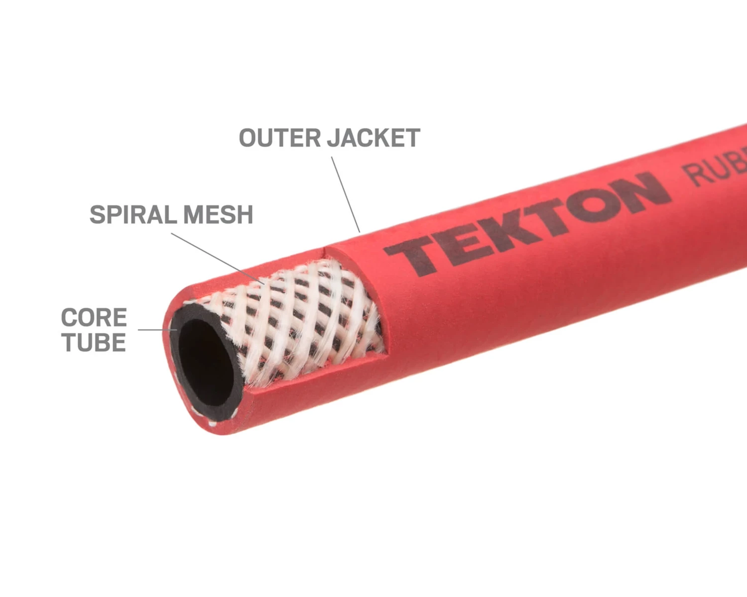 Tekton 25' x 3/8" I.D. Rubber Air Hose, 250 psi 5 Tekton 25' x 3/8" I.D. Rubber Air Hose, 250 psi - Image 3