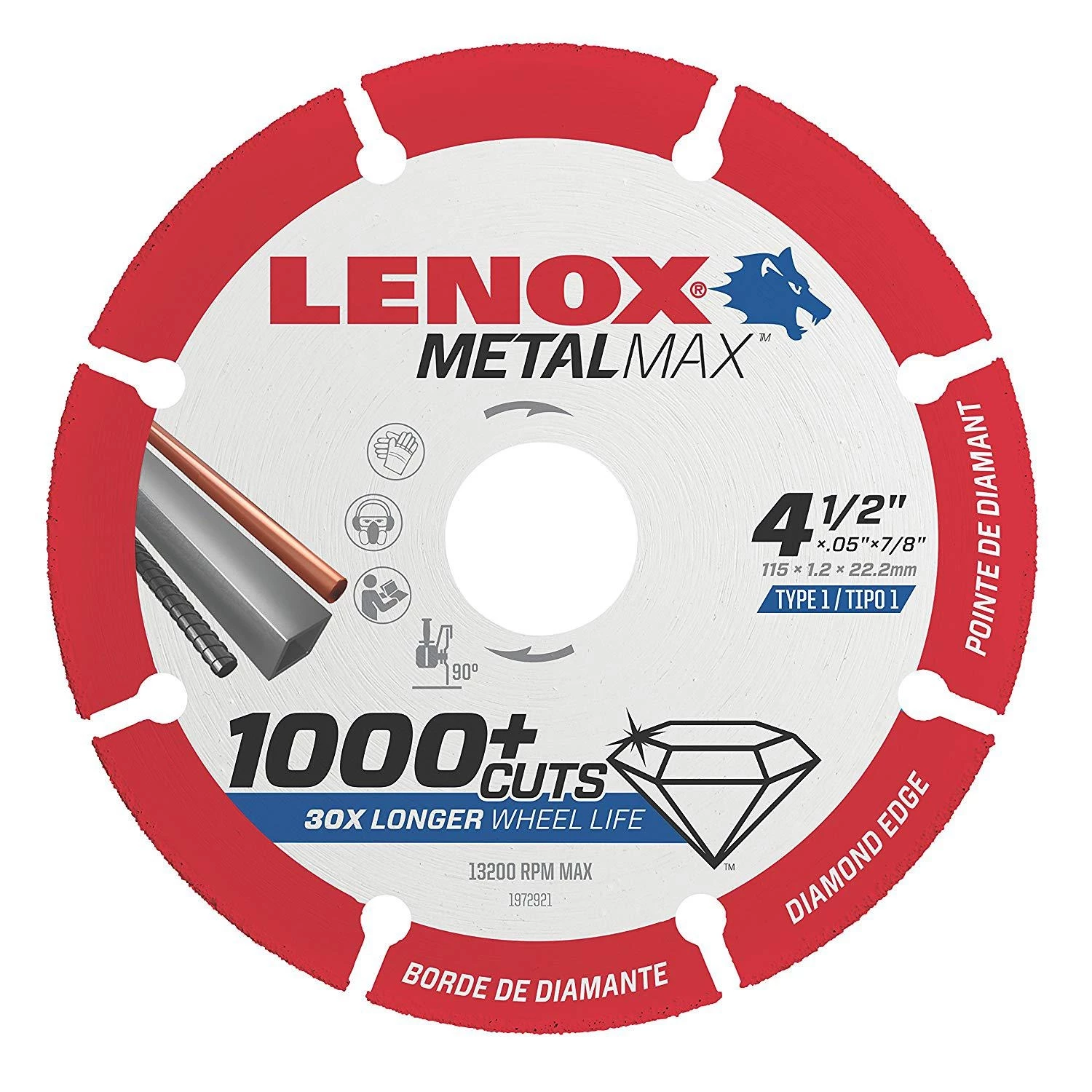 Lenox METALMAX Diamond Edge Cutoff Wheel, 4.5" x 7/8", Angle Grinder 3 Lenox METALMAX Diamond Edge Cutoff Wheel, 4.5" x 7/8", Angle Grinder