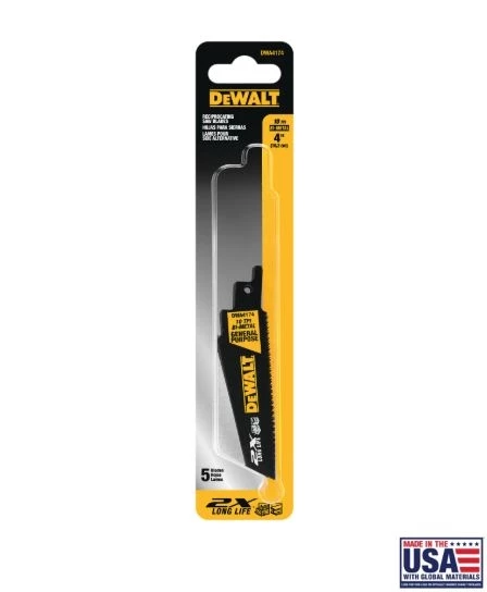 DeWalt 2X Long Life Wood and Metal Cutting Reciprocating Saw Blades – 5 Pack 4 DeWalt 2X Long Life Wood and Metal Cutting Reciprocating Saw Blades – 5 Pack - Image 2
