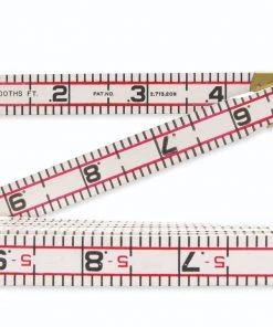5/8" X 6' Red End Engineer's Scale Wood Rule - Folding