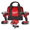 Milwaukee M18 Compact Brushless 2-Tool Combo Kit, Drill Driver/Impact Driver